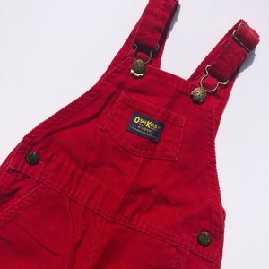Vintage Oshkosh B'gosh Red Micro Cord Overalls